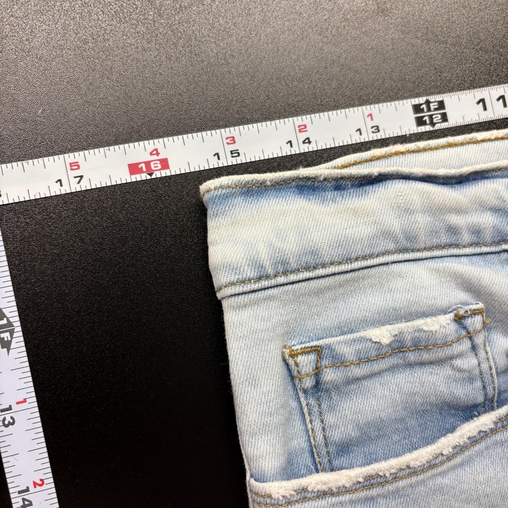 FRAME Women Jeans 29 Light Blue Le Sylvie Slender Straight High Rise Raw Edge - Picture 13 of 16